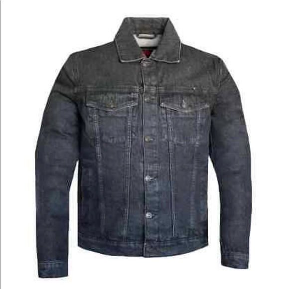 Mens Motorcycle Biker Denim Club Style Anarchy Jacket Conceal Carry Gun pocket - Picture 1 of 5